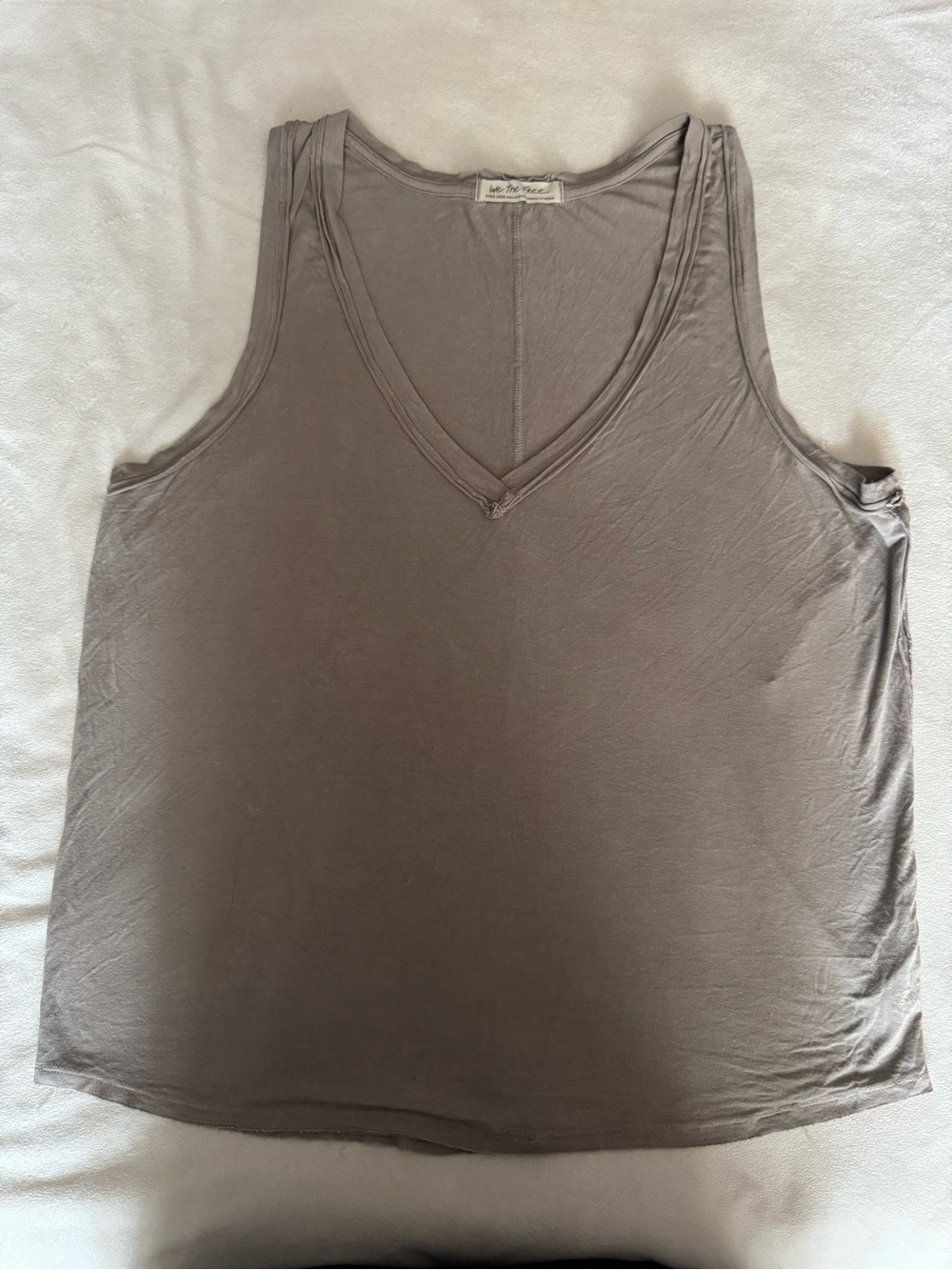 WE THE FREE  Women's V-Neck Grey Tank Top size L